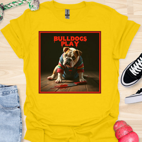 Bulldogs Play - Halloween - V4- Bulldog on Floor T-Shirt